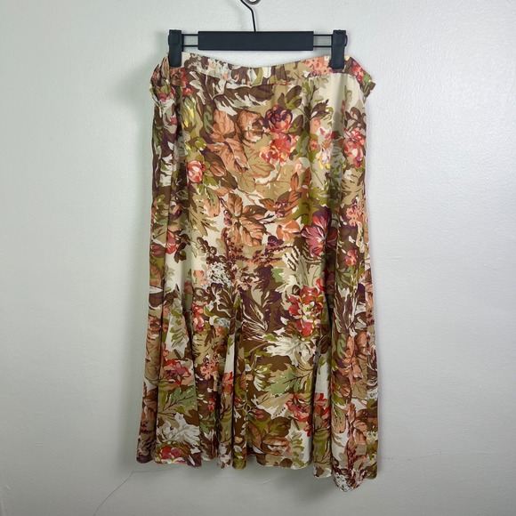 Coldwater Creek Floral Maxi Skirt Plus Size PXL Elastic Waist Cottagecore - Picture 2 of 7